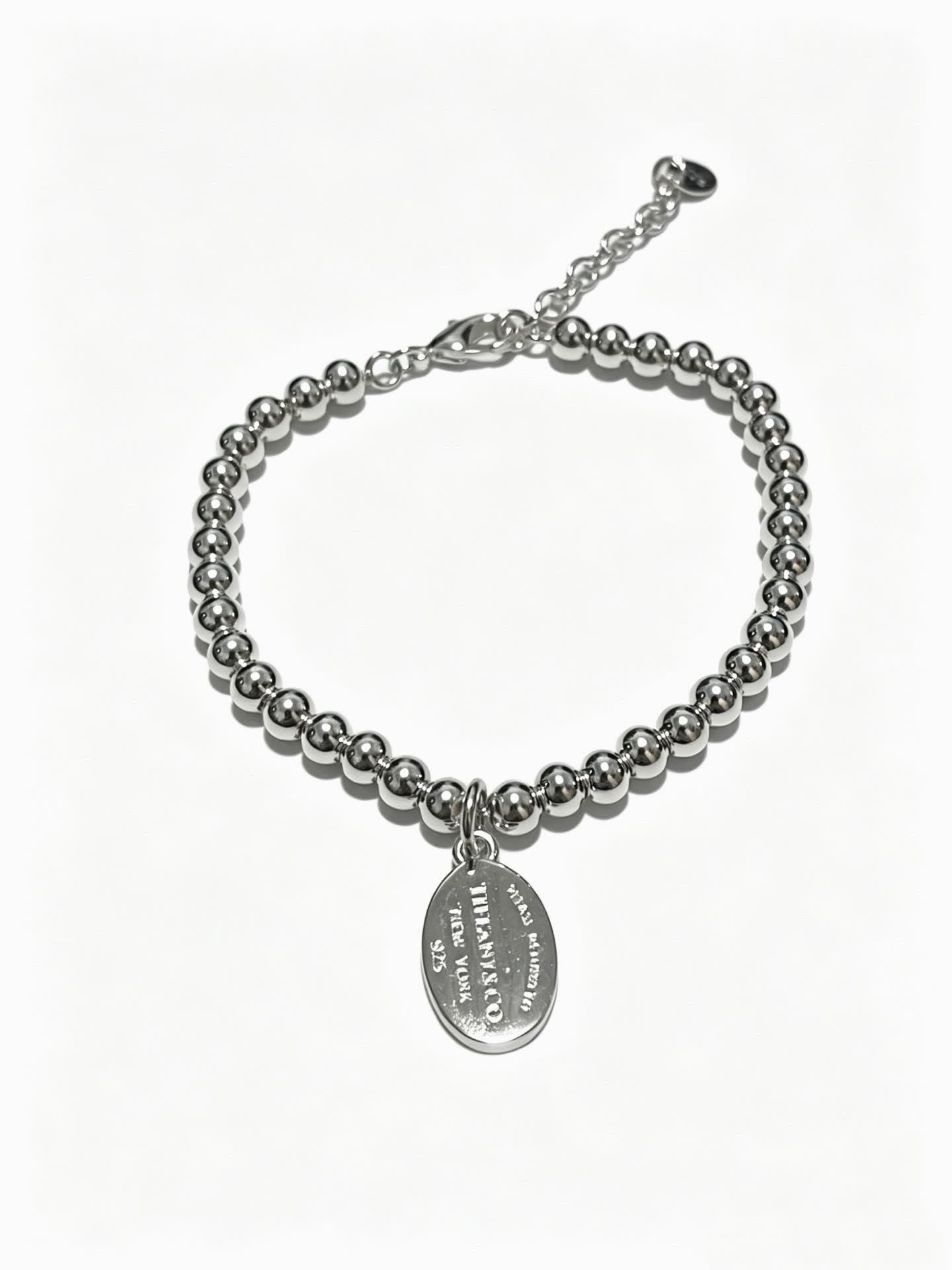 Tiffany & Co. Sterling Silver Bead Bracelet with Tag